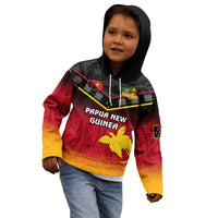 Papua New Guinea Rugby Kid Hoodie PNG Hunters Polynesian Black LT14 - Polynesian Pride