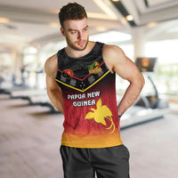 Papua New Guinea Rugby Men Tank Top PNG Hunters Polynesian Black LT14 - Polynesian Pride