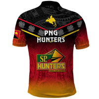 Papua New Guinea Rugby Polo Shirt PNG Hunters Polynesian Black LT14 - Polynesian Pride