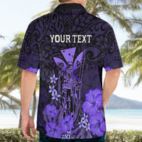 Personalised King Kamehameha Day Hawaii Hawaiian Shirt Polynesia Tribal Kanaka And Hibiscus Purple LT14 - Polynesian Pride