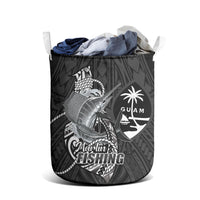 Guam Blue Marlin Fishing Laundry Basket Guahan Fish Hook Tattoo Black Version