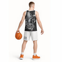 Guam Blue Marlin Fishing Basketball Jersey Guahan Fish Hook Tattoo Black Version