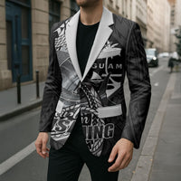 Guam Blue Marlin Fishing Blazer Guahan Fish Hook Tattoo Black Version LT14 - Polynesian Pride