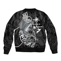 Guam Blue Marlin Fishing Bomber Jacket Guahan Fish Hook Tattoo Black Version