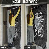 Guam Blue Marlin Fishing Door Cover Guahan Fish Hook Tattoo Black Version
