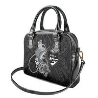 Guam Blue Marlin Fishing Shoulder Handbag Guahan Fish Hook Tattoo Black Version