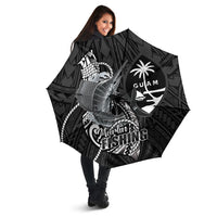 Guam Blue Marlin Fishing Umbrella Guahan Fish Hook Tattoo Black Version