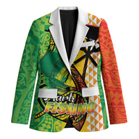 Hawaii Blue Marlin Fishing Blazer Hawaiian Kanaka Kakau Reggae
