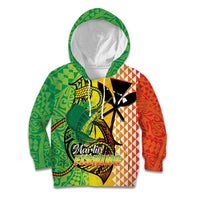 Hawaii Blue Marlin Fishing Kid Hoodie Hawaiian Kanaka Kakau Reggae LT14 Hoodie Reggae - Polynesian Pride