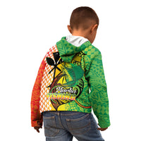 Hawaii Blue Marlin Fishing Kid Hoodie Hawaiian Kanaka Kakau Reggae LT14 - Polynesian Pride