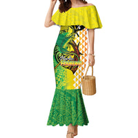 Hawaii Blue Marlin Fishing Mermaid Dress Hawaiian Kanaka Kakau Reggae LT14 Women Reggae - Polynesian Pride