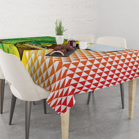 Hawaii Blue Marlin Fishing Tablecloth Hawaiian Kanaka Kakau Reggae