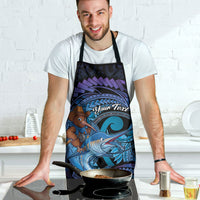 Personalised Blue Marlin Fishing New Zealand Apron NZ Kiwi Cowboy Born To Fish LT14 - Polynesian Pride