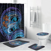 Personalised Blue Marlin Fishing New Zealand Bathroom Set NZ Kiwi Cowboy Born To Fish LT14 Bathroom Set (4 pcs) Purple - Polynesian Pride