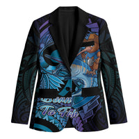 Personalised Blue Marlin Fishing New Zealand Blazer NZ Kiwi Cowboy Born To Fish LT14 Unisex Purple - Polynesian Pride
