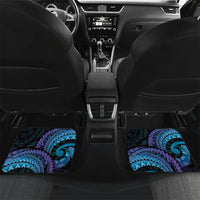 Personalised Blue Marlin Fishing New Zealand Car Mats NZ Kiwi Cowboy Born To Fish LT14 Set 2pcs - Back Purple - Polynesian Pride