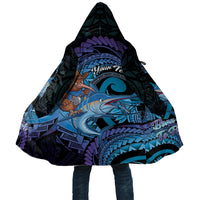 Personalised Blue Marlin Fishing New Zealand Cloak NZ Kiwi Cowboy Born To Fish LT14 Unisex Purple - Polynesian Pride