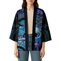Personalised Blue Marlin Fishing New Zealand Kimono NZ Kiwi Cowboy Born To Fish LT14 - Polynesian Pride