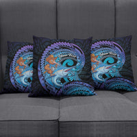 Personalised Blue Marlin Fishing New Zealand Pillow Cover NZ Kiwi Cowboy Born To Fish LT14 - Polynesian Pride