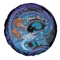 Personalised Blue Marlin Fishing New Zealand Spare Tire Cover NZ Kiwi Cowboy Born To Fish LT14 - Polynesian Pride