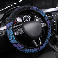 Blue Marlin Fishing New Zealand Steering Wheel Cover NZ Kiwi Cowboy Born To Fish LT14 Universal Fit Purple - Polynesian Pride