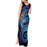 Personalised Blue Marlin Fishing New Zealand Tank Maxi Dress NZ Kiwi Cowboy Born To Fish LT14 - Polynesian Pride