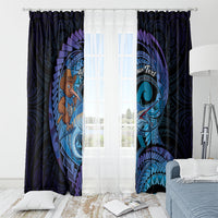 Personalised Blue Marlin Fishing New Zealand Window Curtain NZ Kiwi Cowboy Born To Fish LT14 - Polynesian Pride