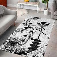 Japan And Hawaii Area Rug Sakura Koi Fish Hawaiian Lei Kanaka - Polynesian Pride