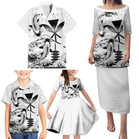 Japan And Hawaii Family Matching Puletasi and Hawaiian Shirt Sakura Koi Fish Hawaiian Lei Kanaka LT14 - Polynesian Pride