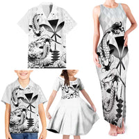 Japan And Hawaii Family Matching Tank Maxi Dress and Hawaiian Shirt Sakura Koi Fish Hawaiian Lei Kanaka LT14 - Polynesian Pride