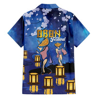 Japan Obon Festival Family Matching Off Shoulder Maxi Dress and Hawaiian Shirt Sakura Lanterns With Bon Dance LT14 - Polynesian Pride