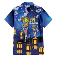 Japan Obon Festival Family Matching Short Sleeve Bodycon Dress and Hawaiian Shirt Sakura Lanterns With Bon Dance LT14 - Polynesian Pride