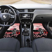Personalised Japan Samurai Warrior Car Mats Japanese Cherry Blossom Polynesian Pattern - Polynesian Pride