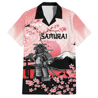 Personalised Japan Samurai Warrior Family Matching Off Shoulder Short Dress and Hawaiian Shirt Japanese Cherry Blossom Polynesian Pattern LT14 Dad's Shirt - Short Sleeve Pink - Polynesian Pride