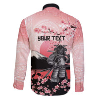 Personalised Japan Samurai Warrior Family Matching Off Shoulder Short Dress and Hawaiian Shirt Japanese Cherry Blossom Polynesian Pattern LT14 - Polynesian Pride