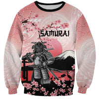 Personalised Japan Samurai Warrior Sweatshirt Japanese Cherry Blossom Polynesian Pattern - Polynesian Pride