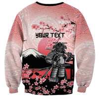 Personalised Japan Samurai Warrior Sweatshirt Japanese Cherry Blossom Polynesian Pattern - Polynesian Pride