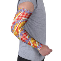 Hawaii Kahili Palaka Motifs Arm Sleeves Hawaiian Honohono Pikake Lei