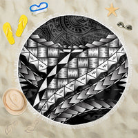 Hawaii Lauhala Tattoo Beach Blanket Hawaiian Hala Leaf Weaving LT14 One Size 150cm Black - Polynesian Pride