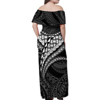 Hawaii Lauhala Tattoo Family Matching Off Shoulder Maxi Dress and Hawaiian Shirt Hawaiian Hala Leaf Weaving