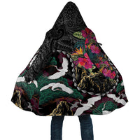 Hawaiian and Japanese Culture Cloak Crane Sakura Hibiscus Tropical Vibes