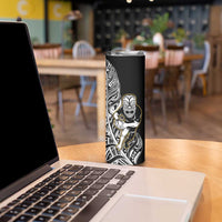 New Zealand Silver Fern Rugby Skinny Tumbler All Black Maori Version Black LT14 - Polynesian Pride
