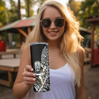 New Zealand Silver Fern Rugby Skinny Tumbler All Black Maori Version Black LT14 - Polynesian Pride