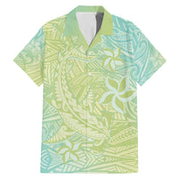Baby Green Gradient Polynesia Family Matching Mermaid Dress and Hawaiian Shirt Hawaiian Tribal Hammerhead Shark Tattoo LT14 Dad's Shirt - Short Sleeve Baby Green - Polynesian Pride
