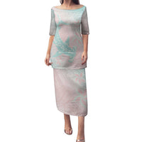 Baby Pink Gradient Polynesia Family Matching Puletasi and Hawaiian Shirt Hawaiian Tribal Hammerhead Shark Tattoo LT14 Mom's Dress Baby Pink - Polynesian Pride