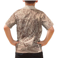 Pastel Brown Polynesia Family Matching Mermaid Dress and Hawaiian Shirt Hawaiian Tribal Hammerhead Shark Tattoo LT14 - Polynesian Pride