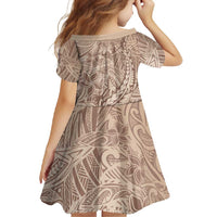 Pastel Brown Polynesia Family Matching Mermaid Dress and Hawaiian Shirt Hawaiian Tribal Hammerhead Shark Tattoo LT14 - Polynesian Pride