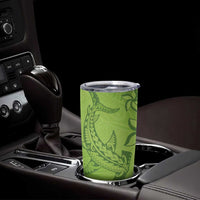 Green Gradient Polynesia Tumbler Cup Hawaiian Tribal Hammerhead Shark Tattoo