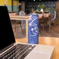 FSM Chuuk Constitution Day Skinny Tumbler Frangipani Flowers Polynesian Curves Style LT14 - Polynesian Pride