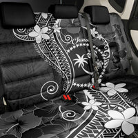 FSM Chuuk Back Car Seat Cover Turtle Tropical Flowers Polynesian - Black